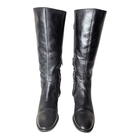 SAM EDELMAN Patton Black Leather Riding Boot Size 7.5M - Picture 4 of 10